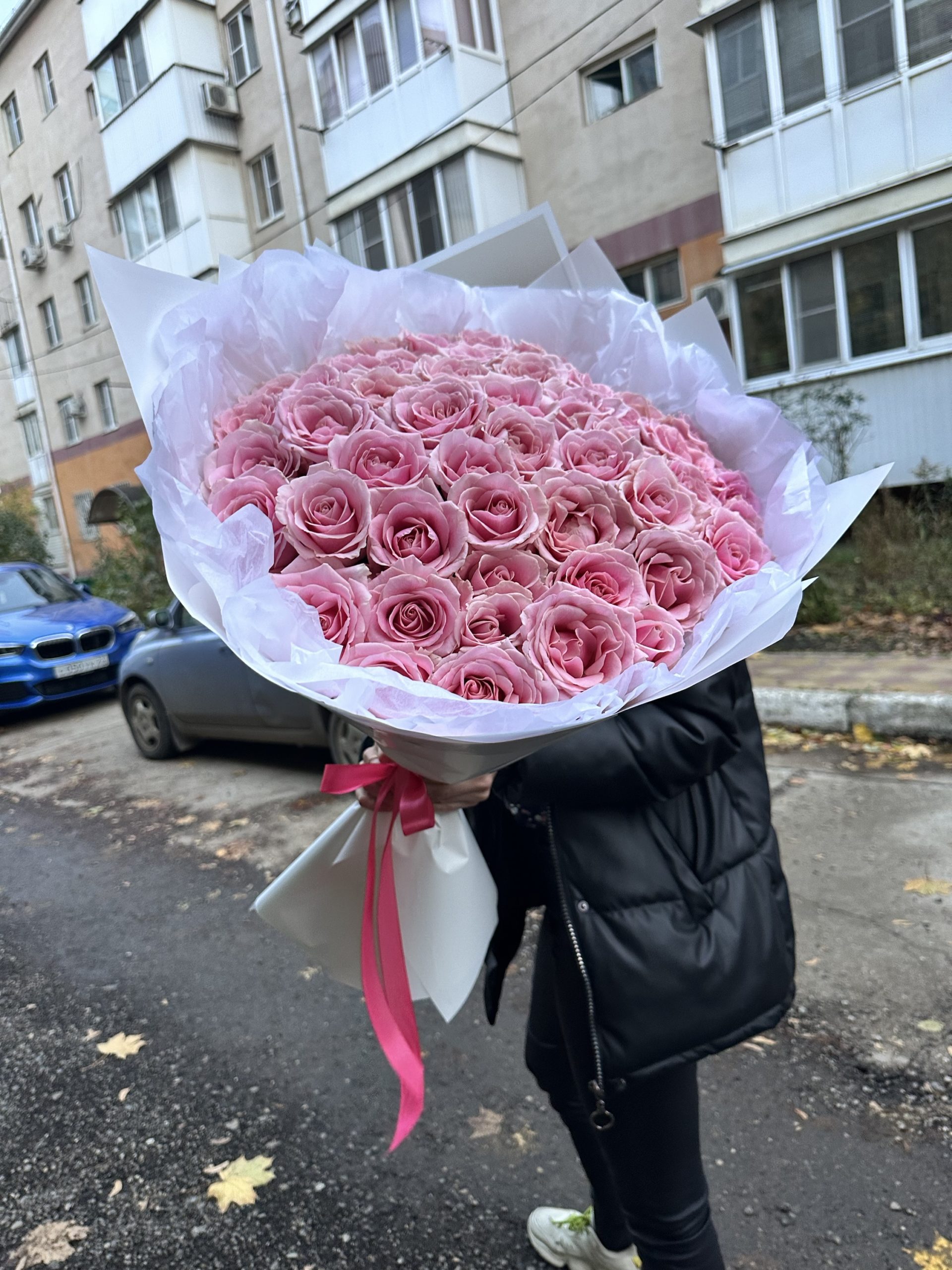51 розовая роза 60 см — изображение 2