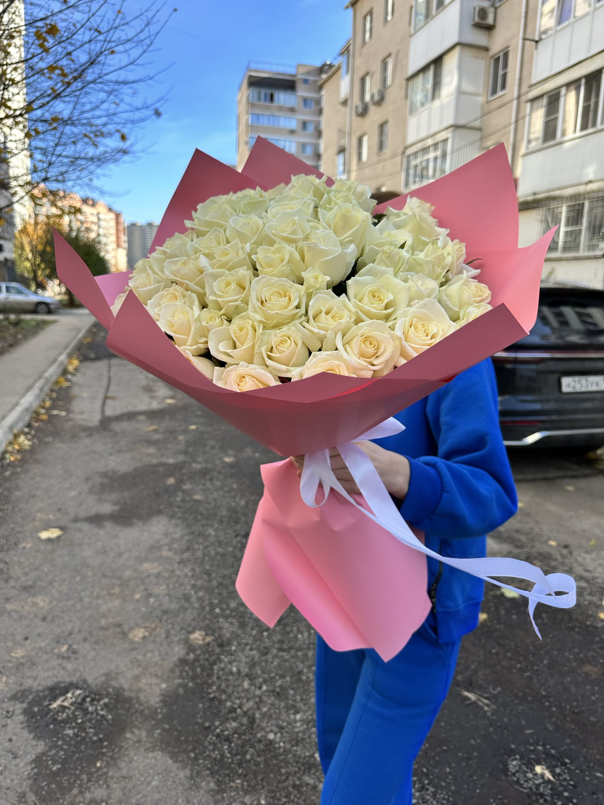 51 белая Роза 50 см — изображение 3